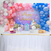 Lofaris Pink Blue Balloons Gifts Happy Birthday Backdrop